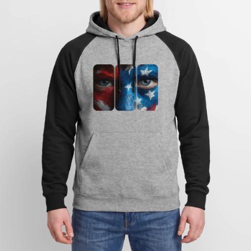 USA: Painted for the Flag - Unisex Colorblock Hoodie