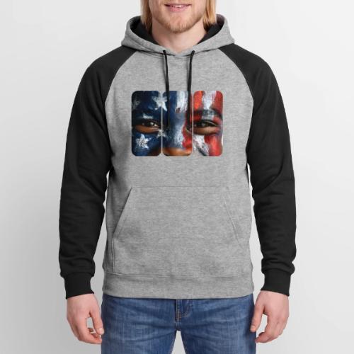 USA: Three Panels of Pride - Unisex Colorblock Hoodie