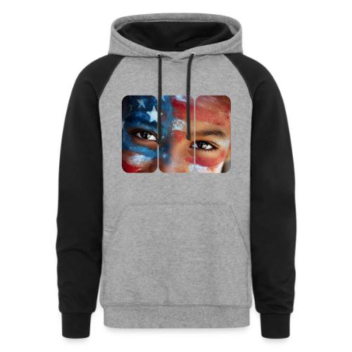 USA: Eyes of the Flag - Unisex Colorblock Hoodie