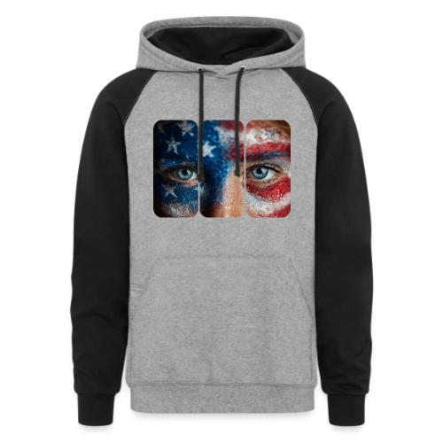 USA: Stars in Her Eyes - Unisex Colorblock Hoodie