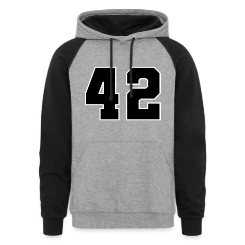 Varsity Number 42 Sports Style - Unisex Colorblock Hoodie
