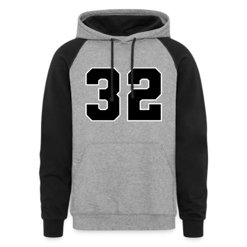 Varsity Number 32 Athletic Design - Unisex Colorblock Hoodie