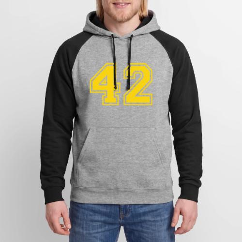 Number 42 in a classic athletic collegiate font - Unisex Colorblock Hoodie