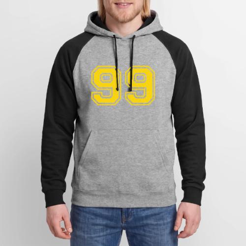 Number 99 in a classic athletic collegiate font - Unisex Colorblock Hoodie