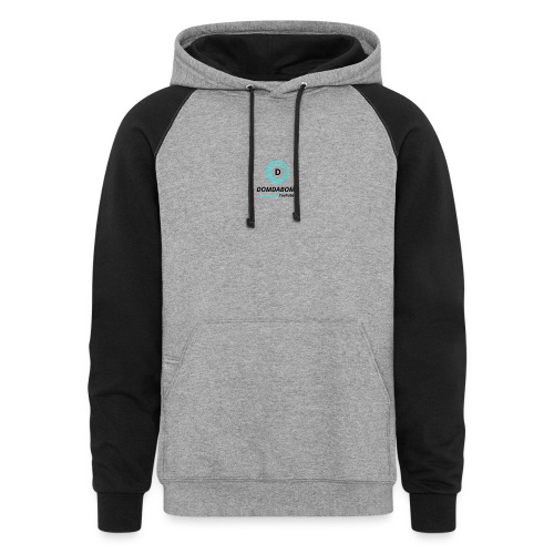 Lit DomDaBomb Logo For WHITE or Light COLORS Only - Unisex Colorblock Hoodie