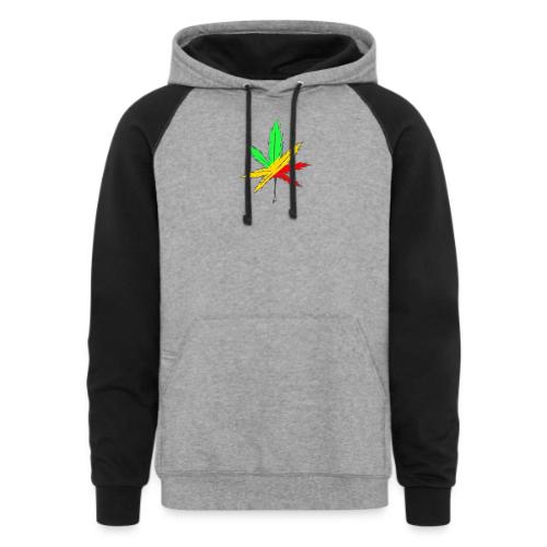 Rasta leaf - Unisex Colorblock Hoodie