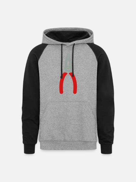 Pliers Tool Logo - Unisex Colorblock Hoodie - heather gray/black