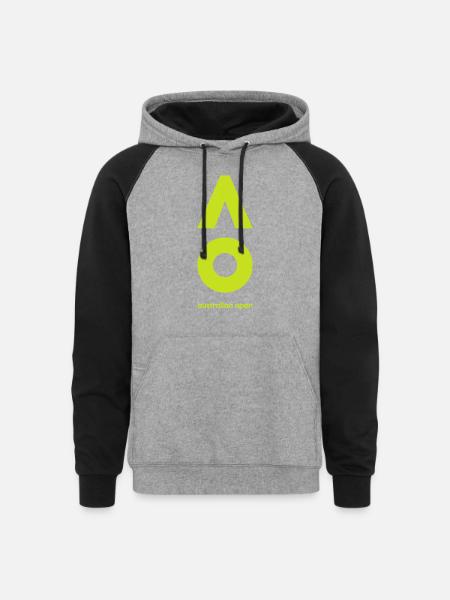 Australian Open Logo - Unisex Colorblock Hoodie - heather gray/black