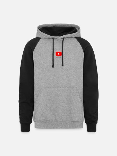 Youtube - Unisex Colorblock Hoodie - heather gray/black