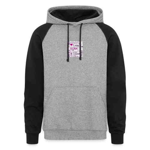 fashion word collage - Unisex Colorblock Hoodie