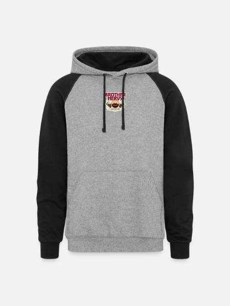 BROTHER NERVY | Tokyo Nights - Unisex Colorblock Hoodie - heather gray/black