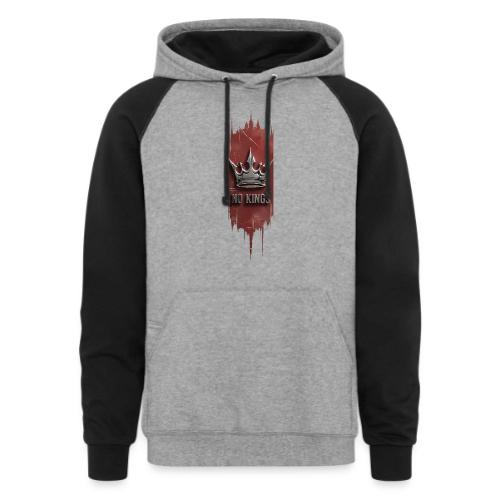 NO KINGS - Distressed Anarchy Crown - Unisex Colorblock Hoodie