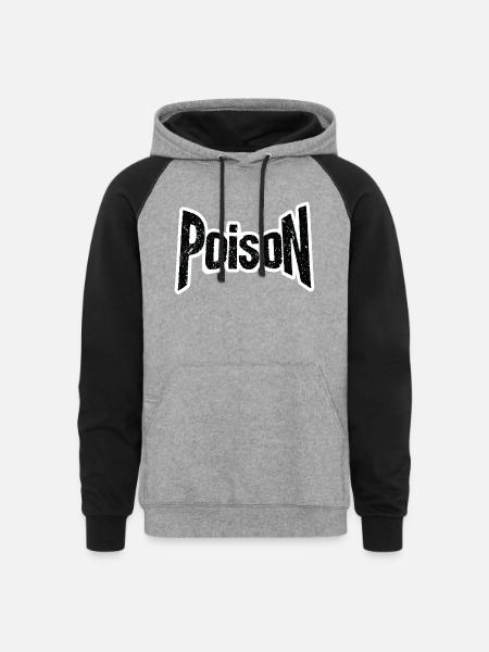 poison title Only - Unisex Colorblock Hoodie - heather gray/black