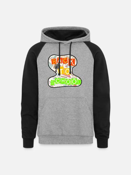 Back to school  - Unisex Colorblock Hoodie - heather gray/black