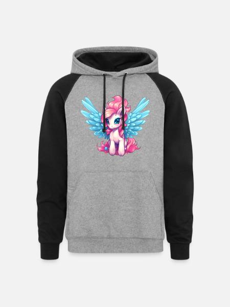 Pegasus - Unisex Colorblock Hoodie - heather gray/black
