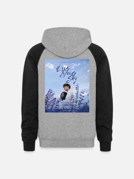 Our Blue Sky - Unisex Colorblock Hoodie - heather gray/black