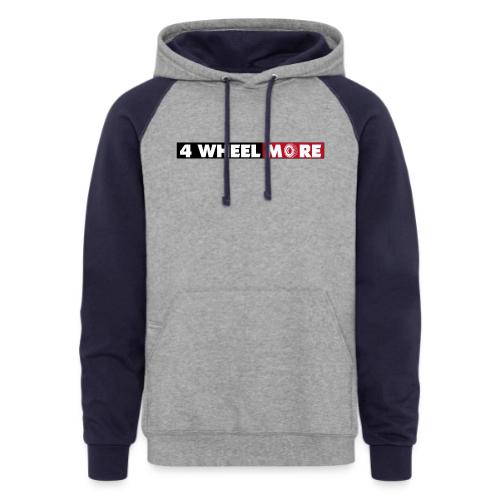 4 Wheel More Rectangle Logo - Unisex Colorblock Hoodie