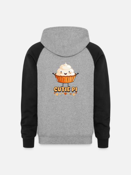 Pumpkin Pie Cutie Pie - Unisex Colorblock Hoodie - heather gray/black