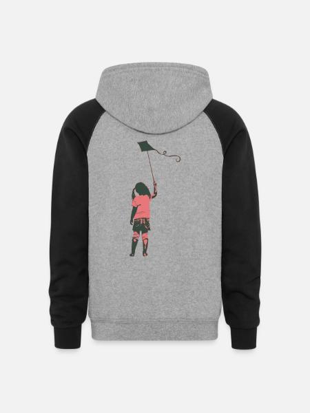 THE KITE1 - Unisex Colorblock Hoodie - heather gray/black