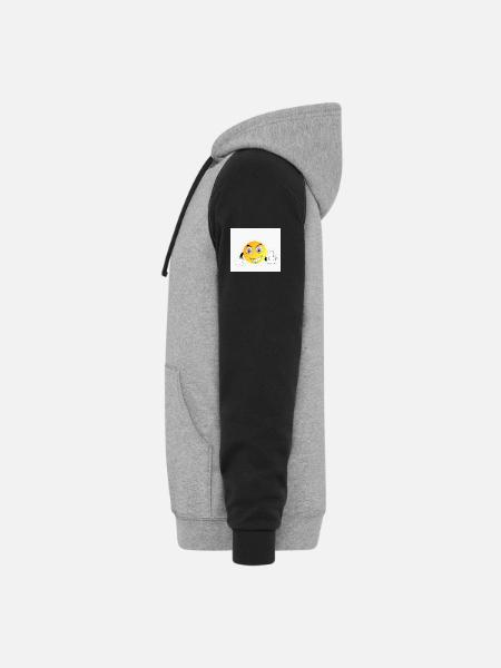 FUCK YOU - Unisex Colorblock Hoodie - heather gray/black