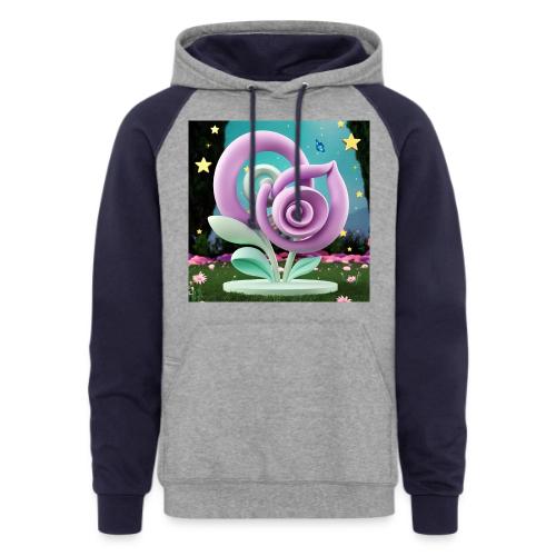 Lila Bloom | Double Floral Eco-Inspired Art - Unisex Colorblock Hoodie