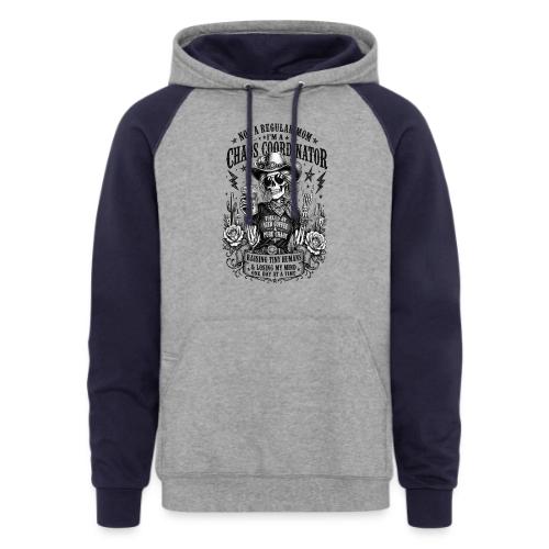Chaos Coordinator Mom Skeleton Cowgirl - Unisex Colorblock Hoodie