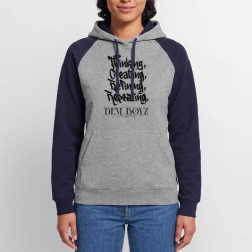 Thinking, Creating, Refining, Repeating - Unisex Colorblock Hoodie