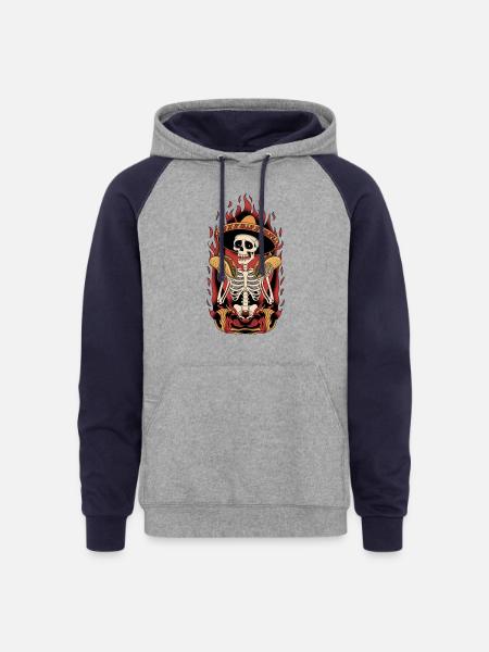 tacos - mexican food - Unisex Colorblock Hoodie - heather gray/navy