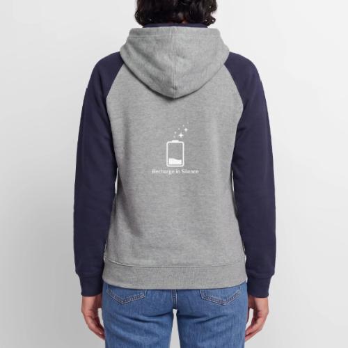Recharge in Silence Introvert Gift Hoodie - Unisex Colorblock Hoodie