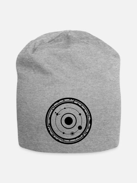 Cosmic Schematic Crop Circle - Jersey Beanie - heather gray - Front