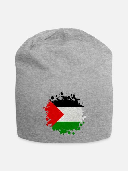 Palestine Blob / Flag Gift - Jersey Beanie - heather gray - Front