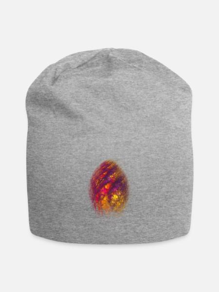 Dragon egg fractal art - Jersey Beanie - heather gray - Front