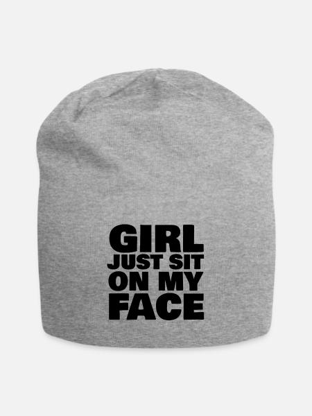 Girl Put Your Foot in My Face - Jersey Beanie - heather gray - Front