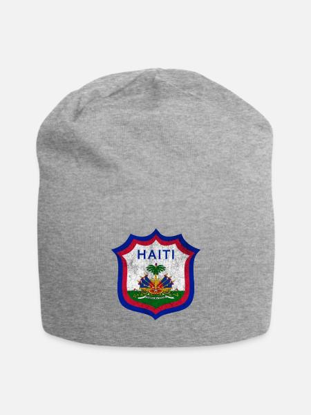 Haiti Crest Design - Jersey Beanie - heather gray - Front