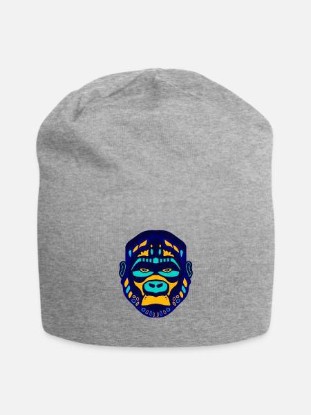 Gorilla Face - Jersey Beanie - heather gray - Front