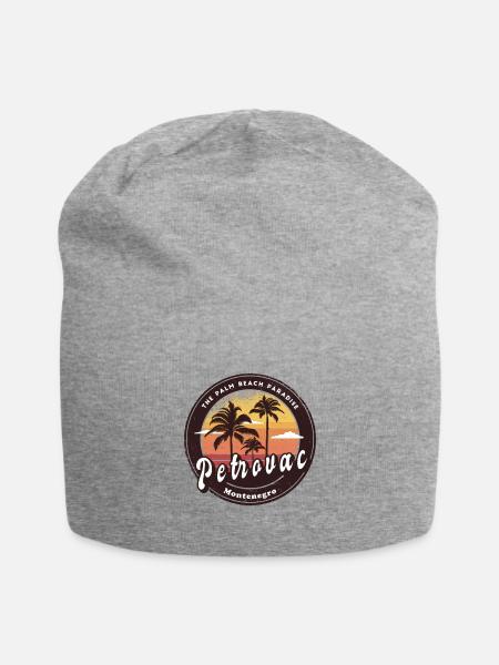 Petrovac Montenegro beach design - Jersey Beanie - heather gray - Front