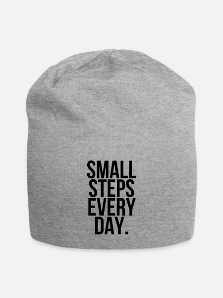 Small steps every day - Jersey Beanie - heather gray - Front