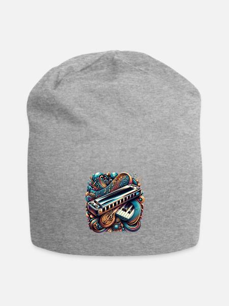 Harmonica abstract design - Jersey Beanie - heather gray - Front