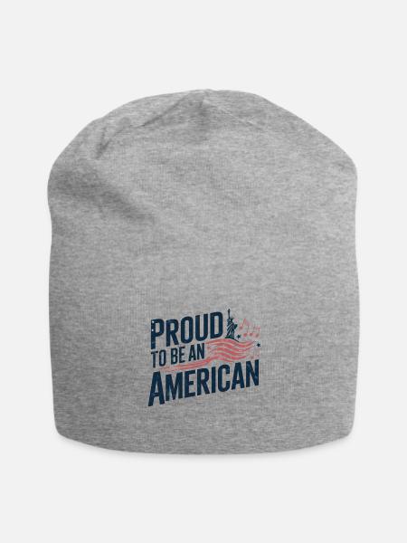 Proud To Be An American - Jersey Beanie - heather gray - Front