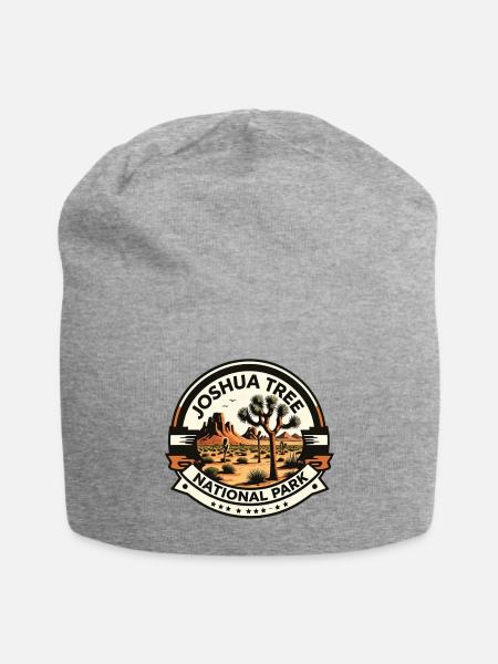 Joshua Tree National Park California USA Logo - Jersey Beanie - heather gray