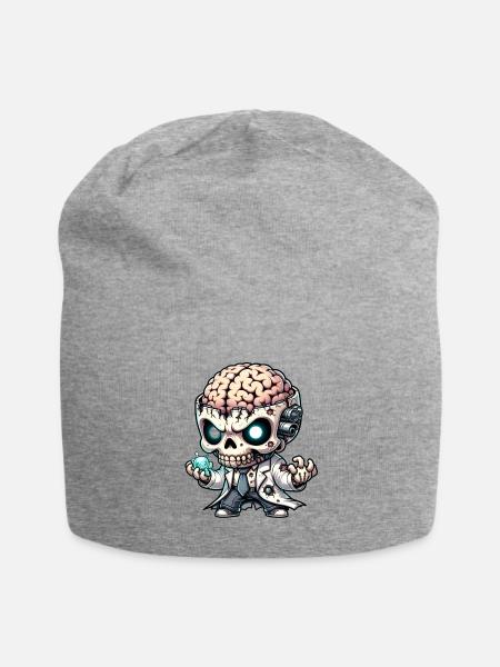 Zombie Scientist – Undead Brain Lab Genius - Jersey Beanie - heather gray - Front