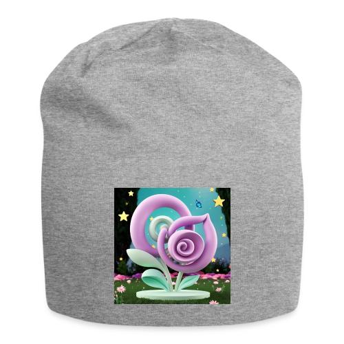 Lila Bloom | Double Floral Eco-Inspired Art - Jersey Beanie