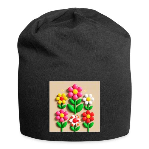 3D Flowers and Butterflies in Amber, Floral Design - Jersey Beanie