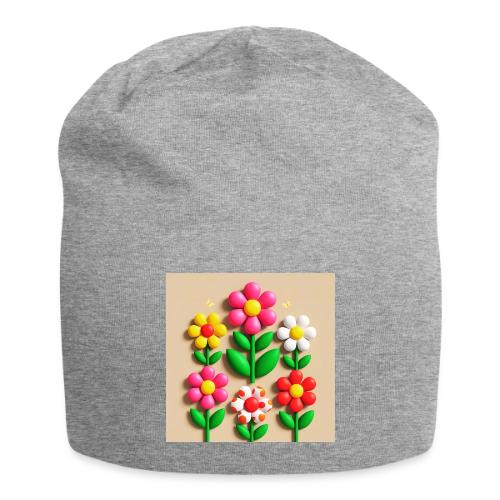 3D Flowers and Butterflies in Amber, Floral Design - Jersey Beanie