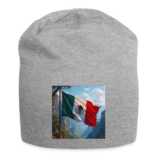 Mexican Flag in Mountain Nature Landscape - Jersey Beanie