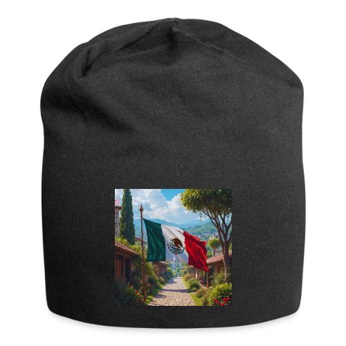 Mexican flag surrounded by nature and magic town - Jersey Beanie