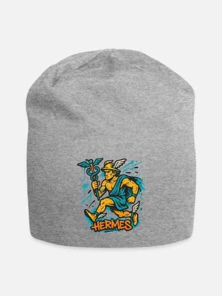 Hermes Graffiti Style Illustration - Jersey Beanie - heather gray - Front