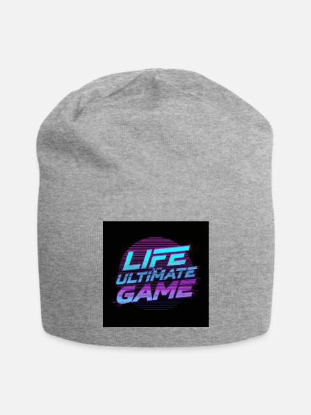Life Is The Ultimate Game Neon - Jersey Beanie - heather gray - Front