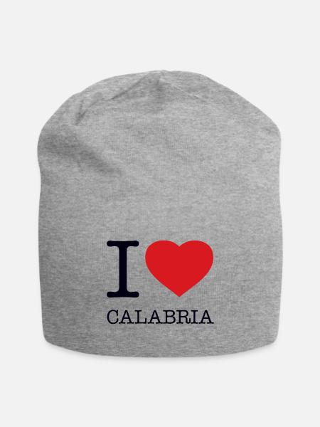 I love Calabria - Jersey Beanie - heather gray