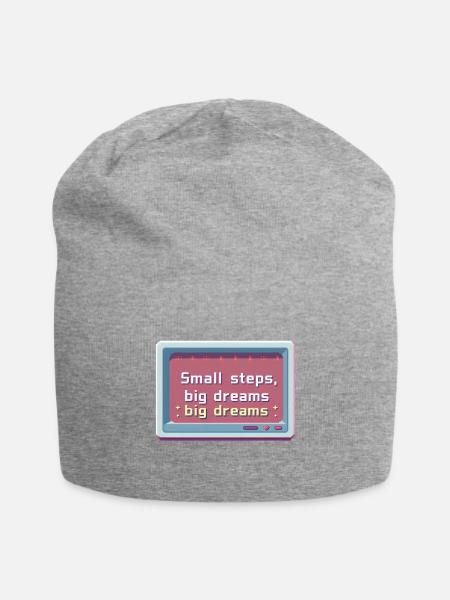 Small Steps Big Dreams Pixel - Jersey Beanie - heather gray - Front